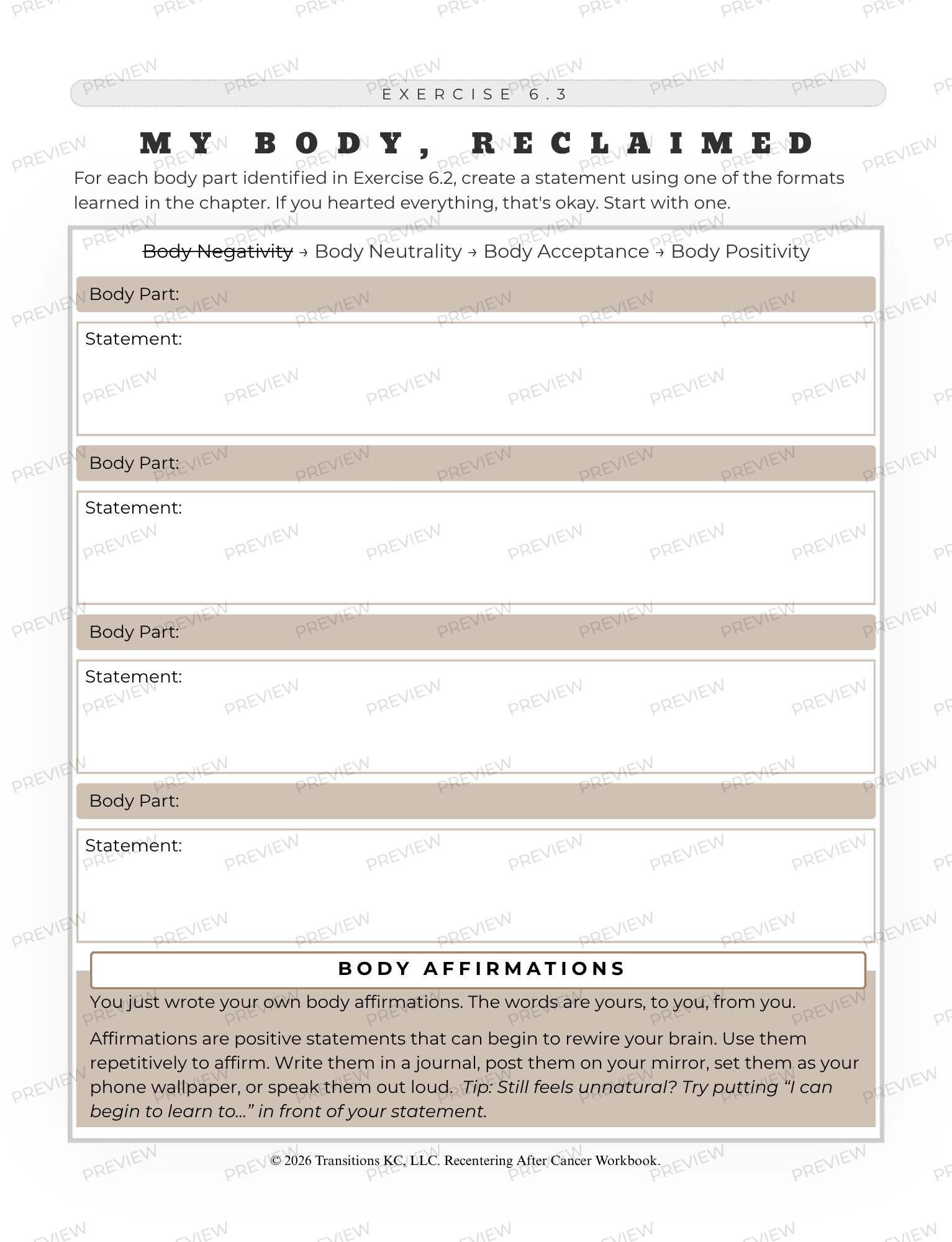 Workbook interior page