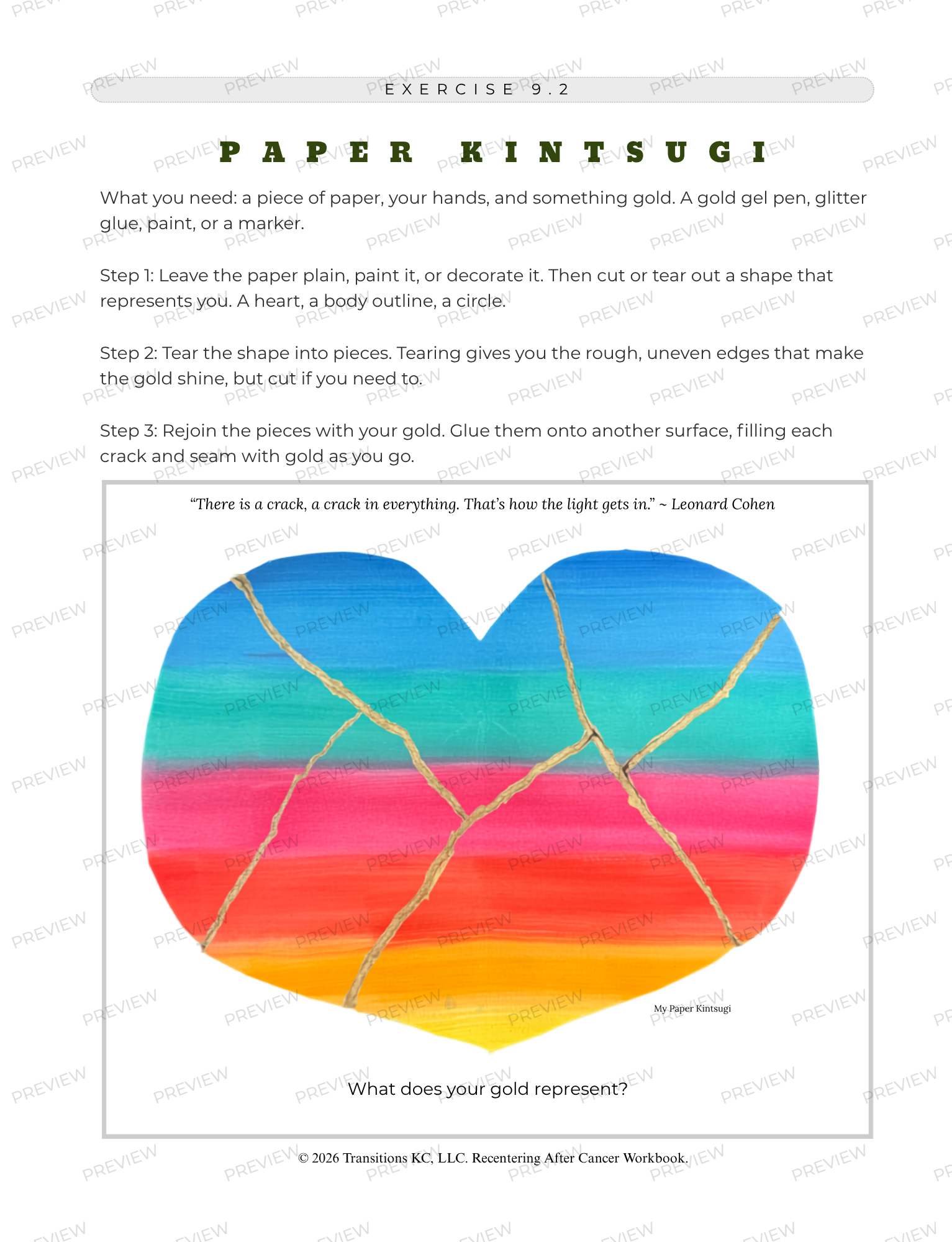 Workbook interior page