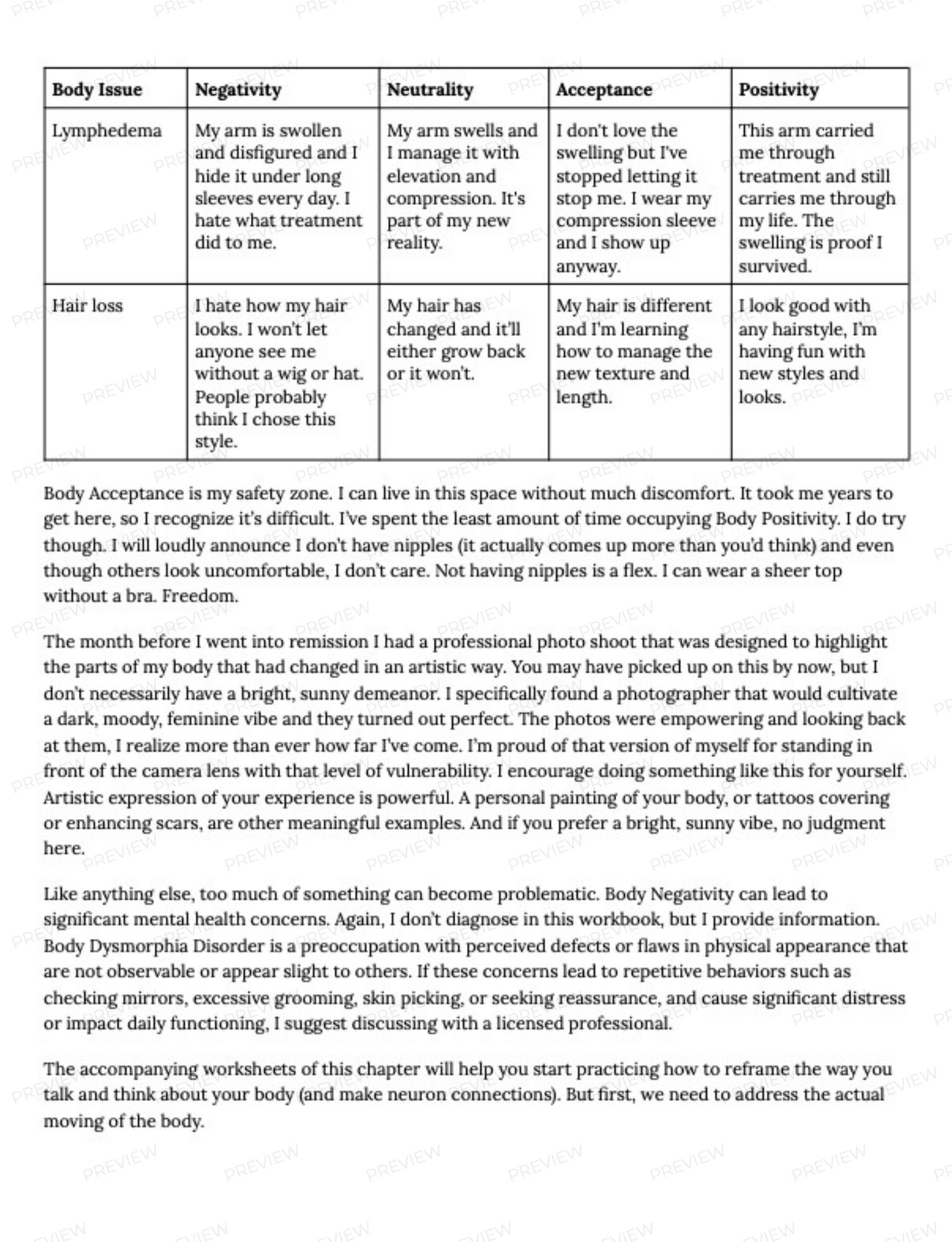 Workbook interior page